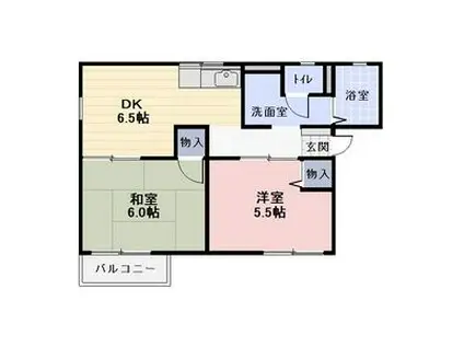 コーポなすII(2DK/2階)の間取り写真