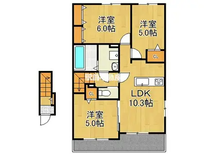 グラン・グラースI(3LDK/2階)の間取り写真