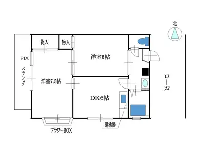 琴浦マンション(2DK/2階)の間取り写真