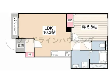プランドール(1LDK/1階)の間取り写真