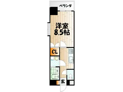 リファレンス門司駅前(1K/6階)の間取り写真