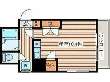 仙台旭ヶ丘ハウス(ワンルーム/1階)の間取り写真