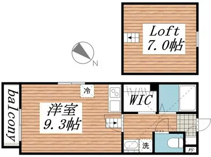 FOUR SEASONS 春(ワンルーム/2階)の間取り写真