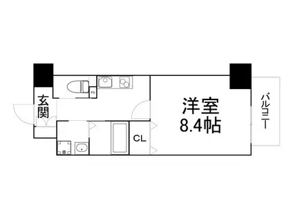 オアシス梅田(1DK/8階)の間取り写真