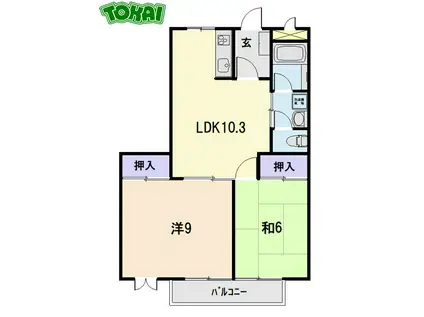 セピアガーデンII(2LDK/2階)の間取り写真