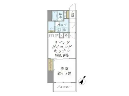 SS.フラット神楽坂サウス(1LDK/5階)の間取り写真