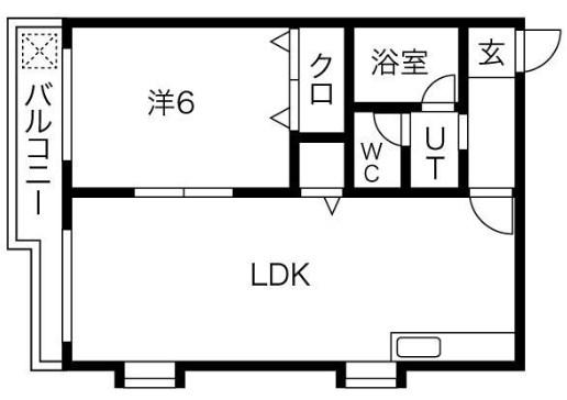 サンパレス21夙川東(1LDK/1階)の間取り写真