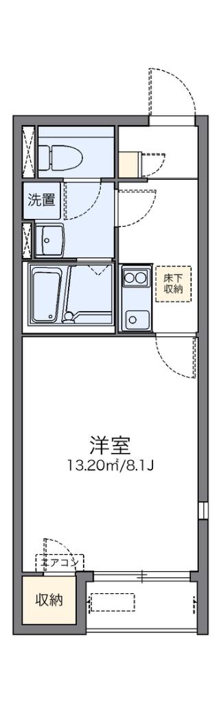 レオネクストFEEL(1K/1階)の間取り写真