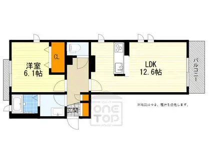 オクテット(1LDK/3階)の間取り写真