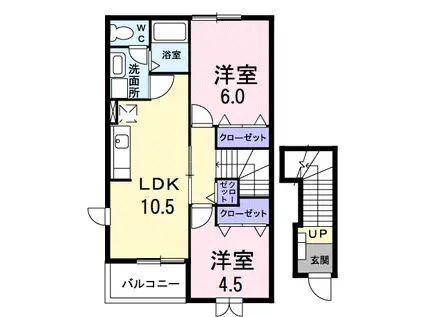 グレイスHALB(2LDK/2階)の間取り写真