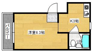 カーサ二葉の里(1K/4階)の間取り写真