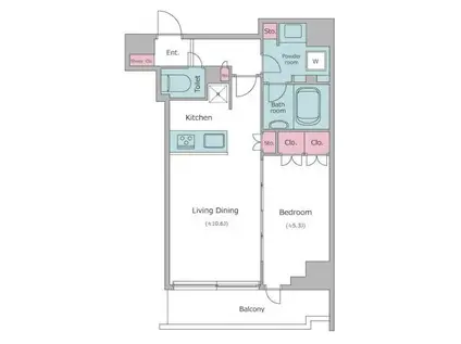 レジディア文京本郷III(1LDK/10階)の間取り写真