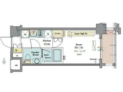 マスターズコート木場公園クレール(1K/8階)の間取り写真