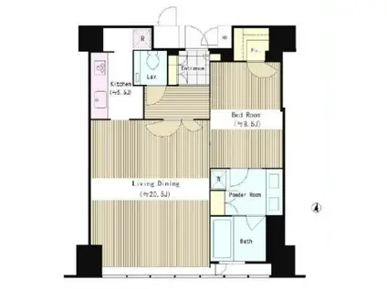 セントラルパークタワー・ラ・トゥール新宿(1LDK/30階)の間取り写真