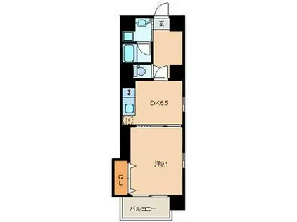 ヴィアーレ勾当台I(1DK/2階)の間取り写真