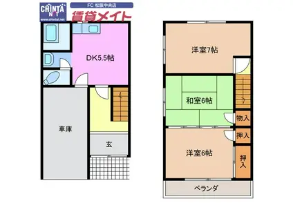 マエノヘタビレッジ(3DK/1階)の間取り写真