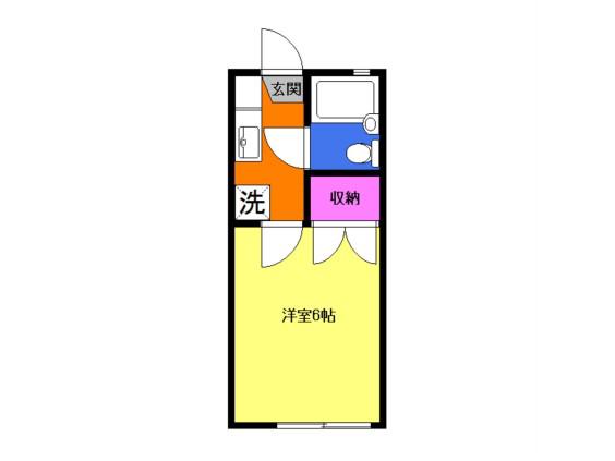 ラッキーハイツ(1K/2階)の間取り写真