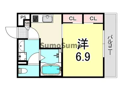 プリムール ヴィラ(1K/3階)の間取り写真