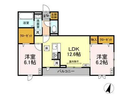 ビューテラスII(2LDK/1階)の間取り写真
