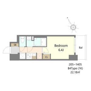 S-RESIDENCE堺湊駅前AZURE(1K/10階)の間取り写真