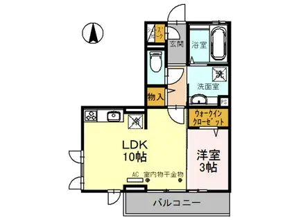 ウイステリア(1LDK/2階)の間取り写真