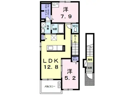 プレミアムガーデンII(2LDK/2階)の間取り写真