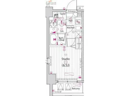 ガーラステーション横浜反町(1K/2階)の間取り写真