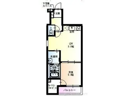 フジパレス淡路V番館(1LDK/1階)の間取り写真