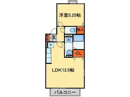 ソレーユ西船(1LDK/2階)の間取り写真