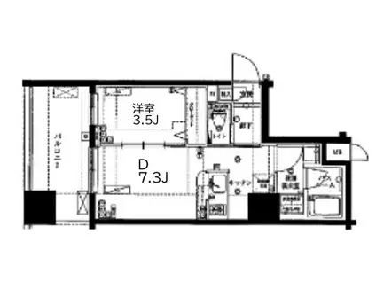 ZOOM横浜SQUARE(1DK/9階)の間取り写真