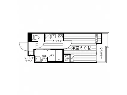 グランリール亀戸(ワンルーム/4階)の間取り写真