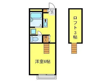 レオパレスウエスト COURT(1K/2階)の間取り写真