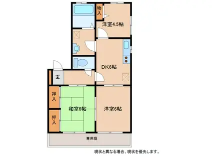 ルーラルニューB(3DK/1階)の間取り写真