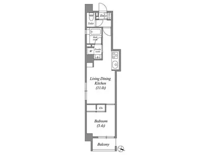 ASTILE日本橋浜町(1LDK/5階)の間取り写真