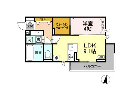 ディールーム桜馬場(1LDK/1階)の間取り写真