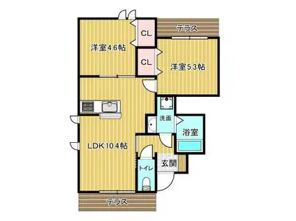 D SERENO(2LDK/1階)の間取り写真