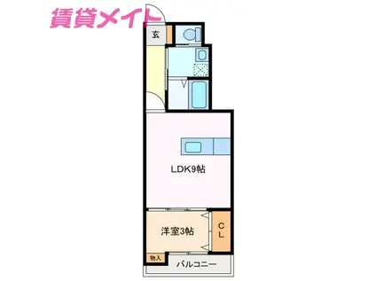 オランジュベール岸岡(1LDK/1階)の間取り写真