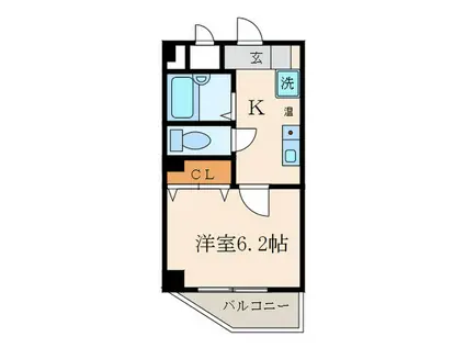 ユニテック大島(1K/2階)の間取り写真