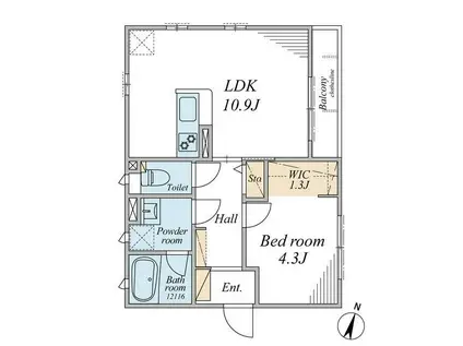 CASA COO(1LDK/2階)の間取り写真