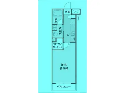 ベルフェリーク西小山(1K/2階)の間取り写真