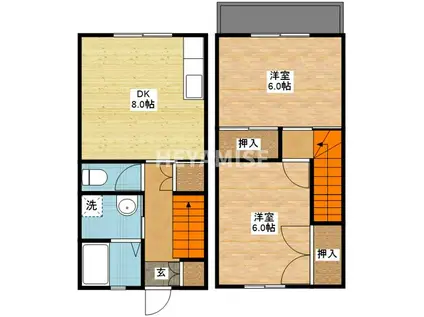 コーポみらい(2DK/1階)の間取り写真