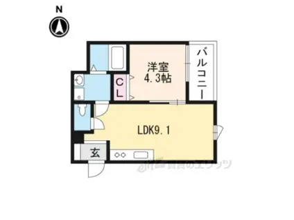 シェリール(1LDK/3階)の間取り写真