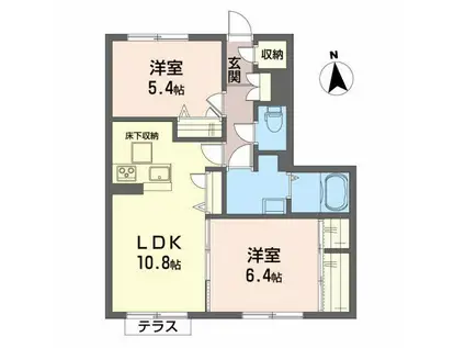 エコープラザXVI(2LDK/1階)の間取り写真