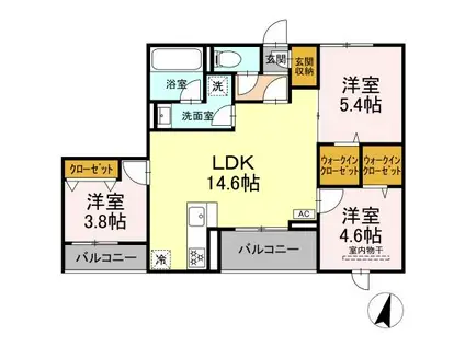 SOLEIL ICHIKAWA(3LDK/2階)の間取り写真