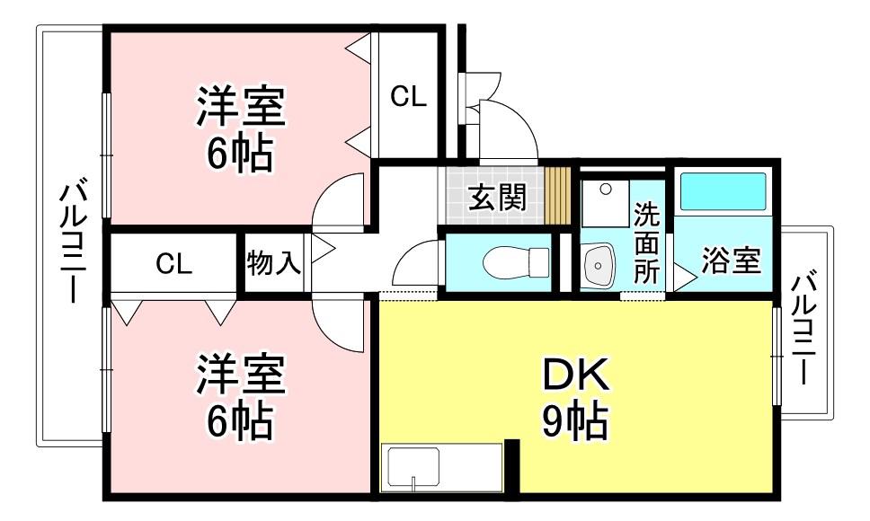 セジュールL3(2DK/1階)の間取り写真