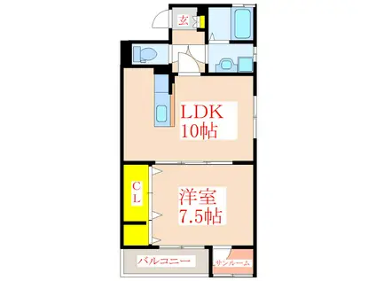 ヴィラージュST(1LDK/2階)の間取り写真