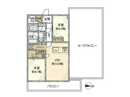 トーア南晴海マンション(2LDK/6階)の間取り写真