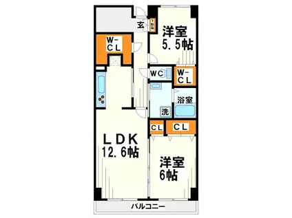 アーベイン世田谷(2SLDK/7階)の間取り写真