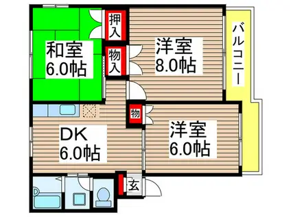 ニューエリール(3DK/3階)の間取り写真