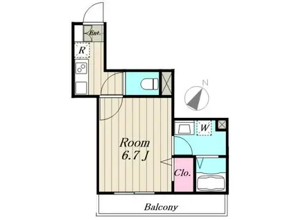 ソレイユ葵(1K/2階)の間取り写真